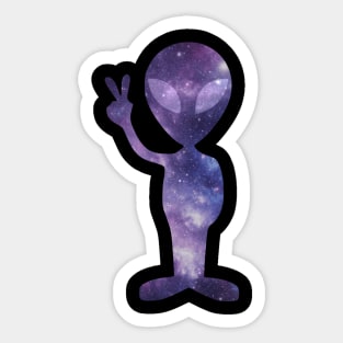 Purple Space Alien Made out of Stars Sticker